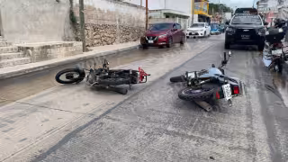 Huye tras provocar accidente entre motociclistas en Campeche