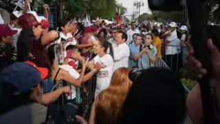 Claudia Sheinbaum y Joaquín Díaz Mena en Mérida