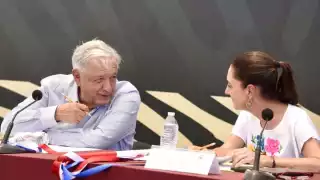 Andrés Manuel López Obrador elogió en Sonora a la virtual presidenta electa, Claudia Sheinbaum