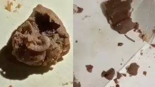 María Moo descubrió un gusano en un chocolate comprado en una tienda de autoservicio en Hopelchén.