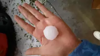 Así lucían los bloques de granizo en Ecatepec, Estado de México