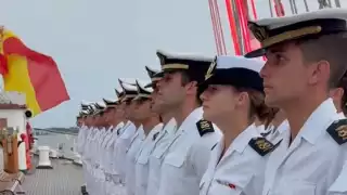 El buque Juan Sebastián de Elcano es el mismo en el que actualmente realiza su formación militar la princesa de Asturias, Leonor de Borbón