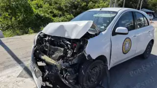 Un joven conductor resultó lesionado en un choque por alcance en el km 8+500 de la carretera Carmen–Puerto Real.