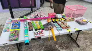 Clausuran el primer punto de venta ilegal de pirotecnia en Chetumal, fueron decomisados 15 kilogramos de material explosivo, y no explosivo