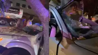 Por causas desconocidas la guiadora de la camioneta se salió de la vía a la altura del Congreso