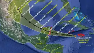 Esta resulta la trayectoria preliminar del Huracán Beryl en la Península de Yucatán