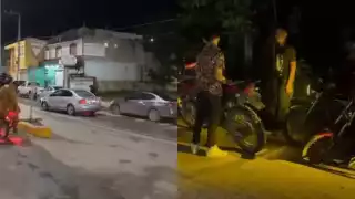 Un hombre en estado de ebriedad arrolló varias motocicletas en la avenida Justo Sierra Méndez