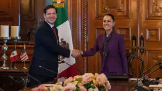 Marco Rubio, secretario de Estadoi de Estados Unidos y Claudia Sheinbaum Pardo, presidenta de México