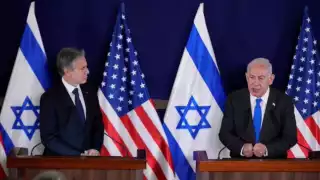 Antony Blinken, sercretario de Estado de Estados Unidos y Benjamin Netanyahu, primer ministro de Israel