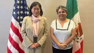 Katherine Tai y Raquel Buenrostro, representante comercial de EEUU y Secretaria de Economía de México