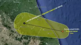 Esta es la trayectoria de la Tormenta Tropical Chris