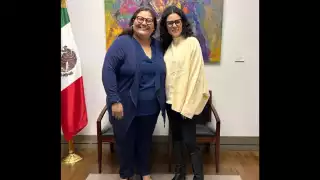 Citlalli Hernández, secretaria general de Morena y Luisa María Alcalde, secretaria de Gobernación
