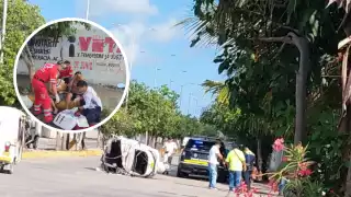 Mototaxi impactado por Nissan Versa en Villas del Sol: conductora herida