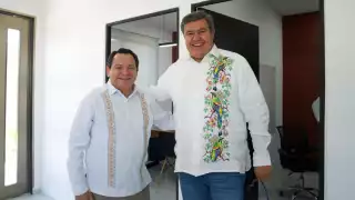 Joaquín Díaz Mena y Octavio Palafox Almada en Yucatán