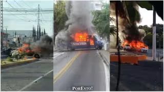 Narco bloquea y quema vehículos en la carretera Maravatío–Morelia