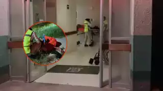 Un hombre en situación de calle fue atendido de emergencia por paramédicos del SAMU en Escárcega.