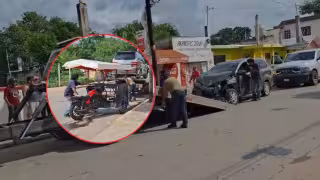 Una automovilista de la tercera edad chocó por alcance contra un mototaxi en Hecelchakán.