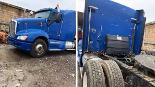 Un tractocamión Kenworth azul fue robado en la comunidad de Xpujil, Calakmul.