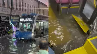 Las calles inundadas de Mérida provocaron afectaciones en el transporte público