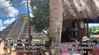 Una cafetería vende café estadounidense en Chichén Itzá pero no es propia de la marca original