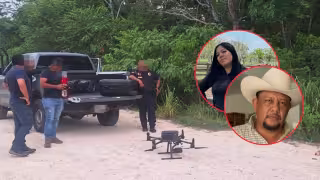 Refuerzan búsqueda de pareja desaparecida en Escárcega con drones y tecnología de inteligencia.
