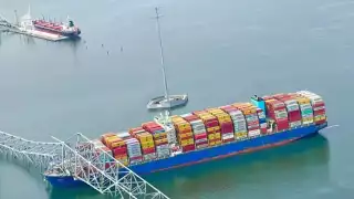 Vista panorámica del colapso del puente Francis Scott Key en Baltimore