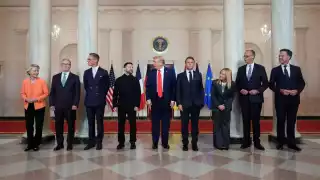 El presidente de Estados Unidos, Donald Trump, recibió en la Casa Blanca al presidente de Ucrania y otros líderes europeos