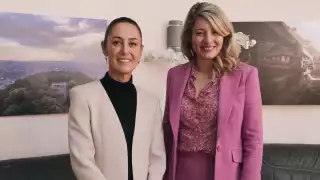 Claudia Sheinbaum. virtual presidenta de México y Mélanie Joly, ministra de Asuntos Exteriores de Canadá