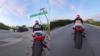 Captan en video el momento en que un motociclista escapa de un filtro policiaco en Progreso