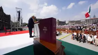 Andrés Manuel López Obrador, al rendir su sexto informe de gobierno en el Zócalo de la CDMX