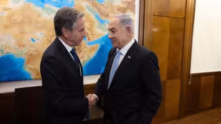 Antony Blinken, secretario de Estado de Estados Unidos y Benjamin Netanyahu, primer ministro de Israel