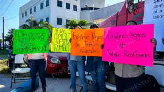 Manifestación laboral en Campeche: exigen justicia y pago inmediato a proveedores
