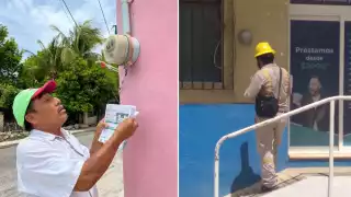 Felipe Pech Chin, único cartero de Hopelchén, ahora también reparte los recibos de luz tras un convenio entre la CFE y Sepomex.