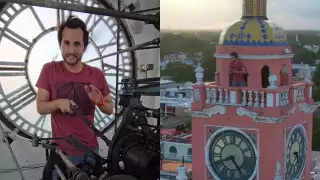 El creador de contenido, Alex Cámara, mostró el interior del reloj monumental que de hecho está conformado por cuatro relojes