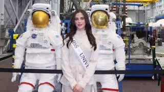 Fátima Bosch visita la NASA y recibe un homenaje como Miss Universo.