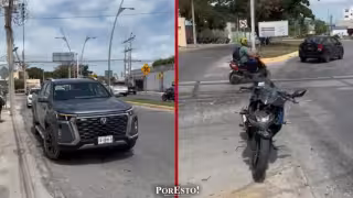 Accidente entre auto y moto en Ciudad del Carmen por falta de alto