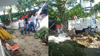 Trabajadores de jardinería de la UNACAR denunciaron abusos laborales al ser obligados a realizar labores pesadas sin equipo ni herramientas adecuadas