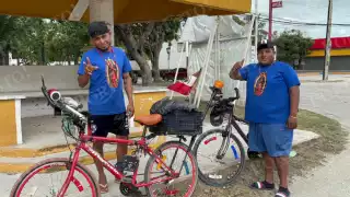 Dos jóvenes de Hopelchén, Daniel Poot y Jhovani Chan, emprendieron un viaje en bicicleta de 14 días rumbo a la Ciudad de México para cumplir su manda a la Virgen de Guadalupe