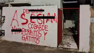 La casa de la mujer fue llenada de pintas por la protesta