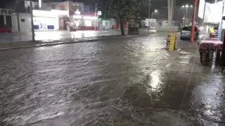 Parte de las inundaciones en la zona norte de Campeche