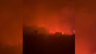 Así lucía el incendio en la carretera Sisal-Hunucmá