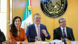 El secretario de Economía, Marcelo ebrard, sostuvo una reunión con la Junta de Coordinación Política (Jucopo) en la Cámara de Diputados