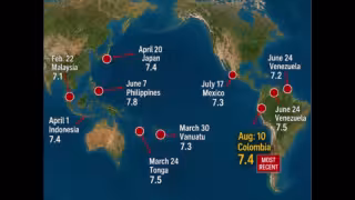 El terremoto colombiano representa el décimo evento sísmico de magnitud 7.0 o superior registrado alrededor del planeta durante 2026