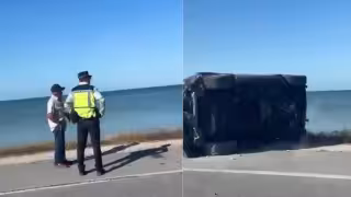 Accidente en la Campeche–Champotón: Jeep Cherokee aparece volcada sin heridos graves