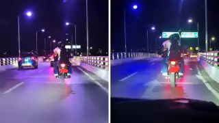 Motociclistas son exhibidos en redes por circular en zona prohibida del distribuidor vial de los Gobernadores