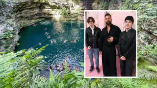 Los hijos de Ricky Martin disfrutaron de los cenotes de Yucatán