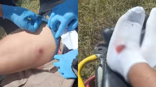 Agentes de investigación indagan cómo ocurrieron los hechos y de dónde provinieron los balines.