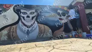 Iniciaron los trabajos de retoque de los murales del panteón antiguo de Champotón.