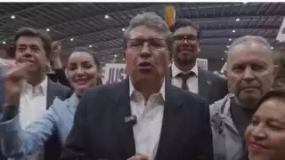 Ricardo Monreal, líder de la bancada morenista en la Cámara de Diputados al anunciar la aprobación de la reforma judicial en lo general