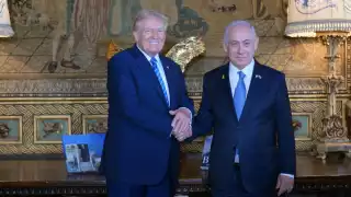 Donald Trump recibió en su residencia vacacional de Mar-a-Lago, Florida, al primer ministro israeli, Benjamin Netanyahu